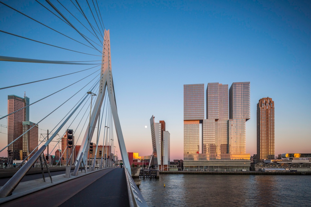 Rotterdam Skyline from Erasmus Bridge